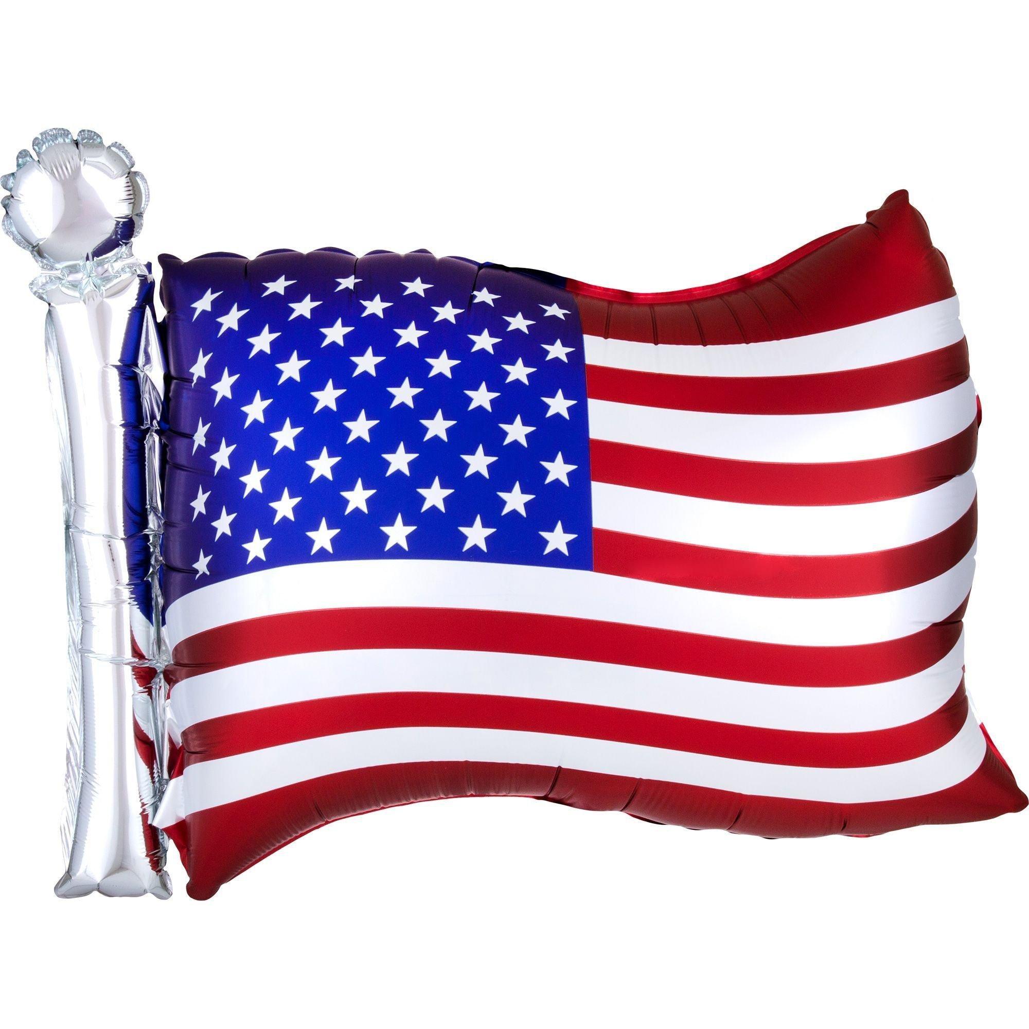 Premium Patriotic Foil Balloon Bouquet with Balloon Weight, 13pc